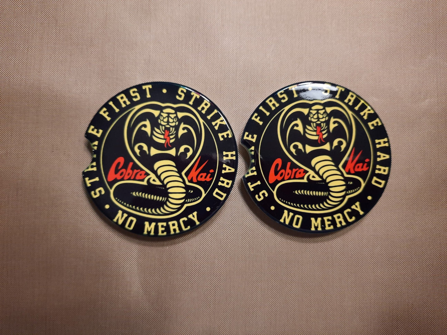 Cobra Kai Car Coasters: Ceramic Drink Coasters, 2-PK