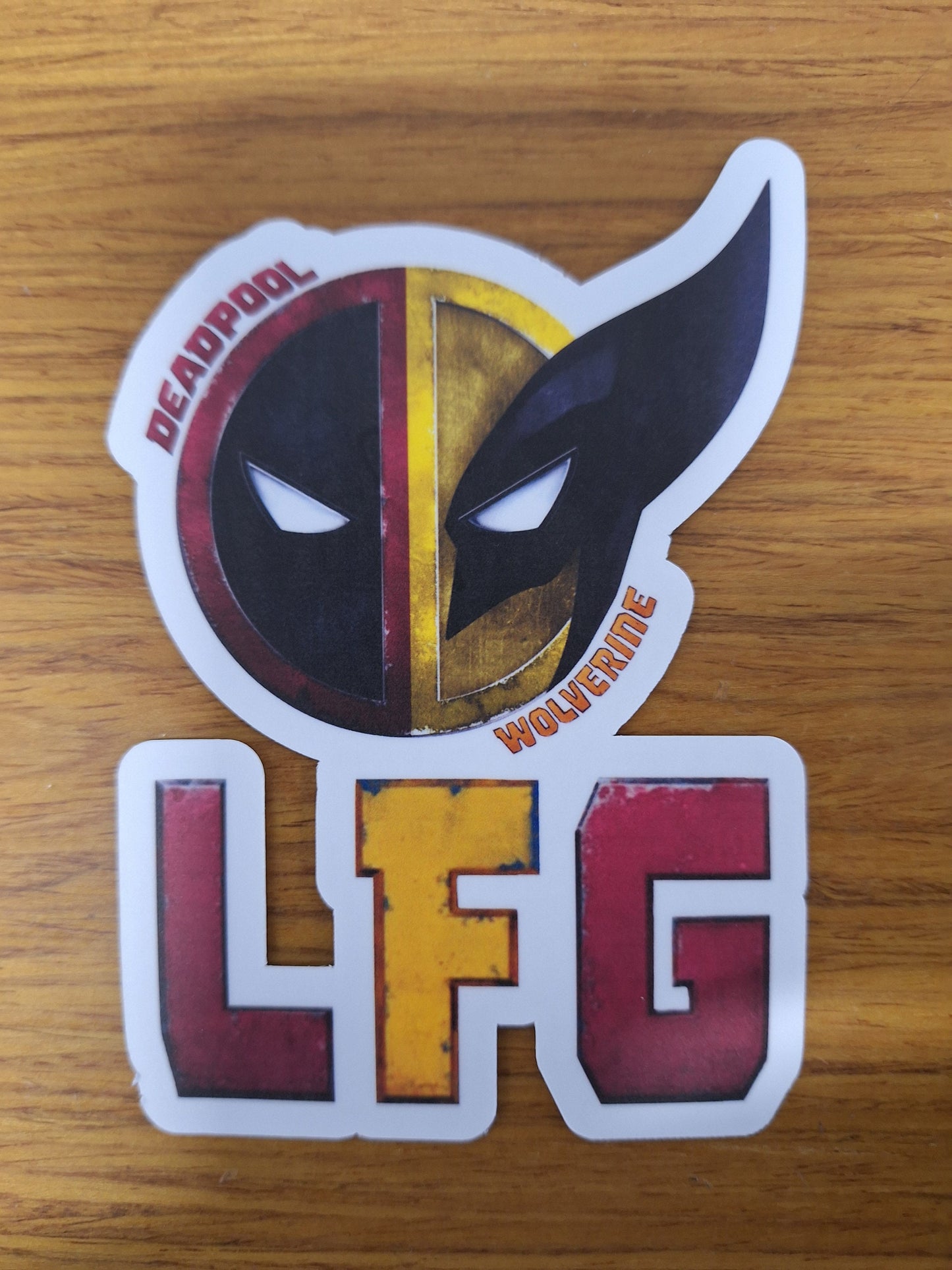 Deadpool Wolverine Vinyl Sticker: LFG Waterproof Decal (5"H x 3.5"W)