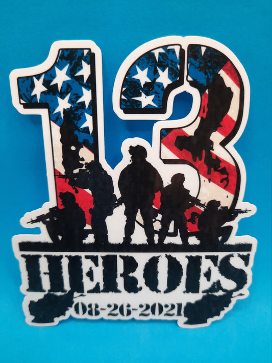 13 Heroes Tribute Afghanistan Vinyl Sticker Waterproof