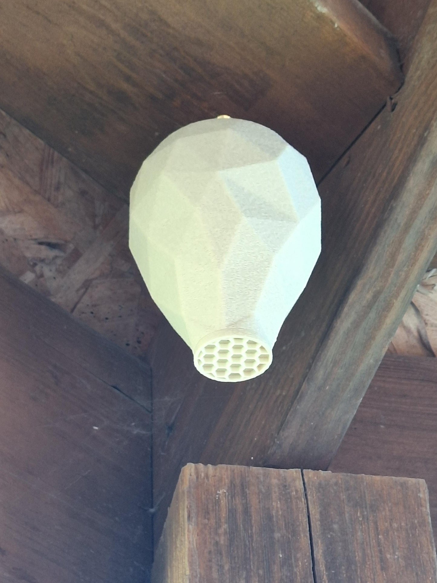 Wasp Deterrent Hornet Nest Decoy: Low Poly Garden Decor with Hook