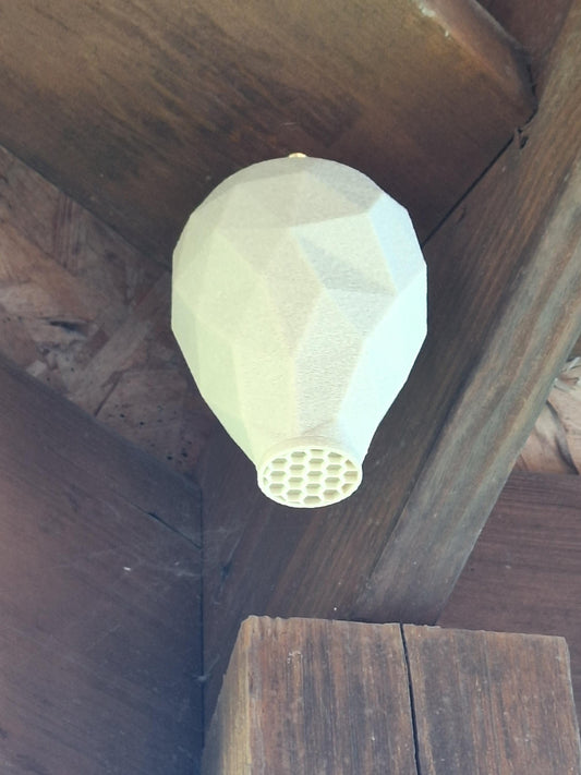 Wasp Deterrent Hornet Nest Decoy: Low Poly Garden Decor with Hook