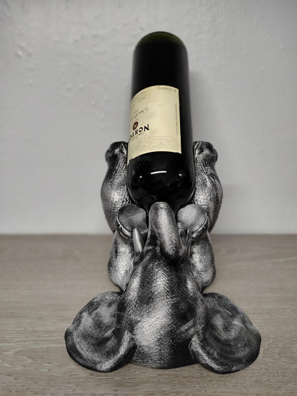 Elephant Wine Bottle Holder: Unique Home Bar Decor - 3D Printed
