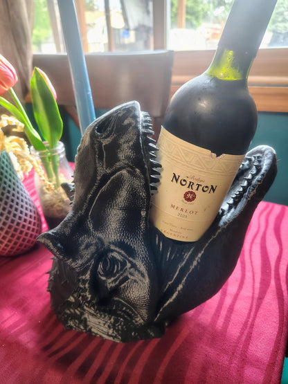 3D Printed Dinosaur Wine Bottle Holder | Unique Bar Decor