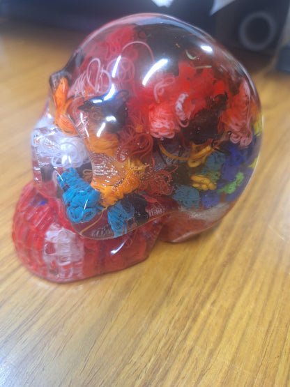 3D Printed Skull Paperweight: Resin Filament 'Printer Poop' Art