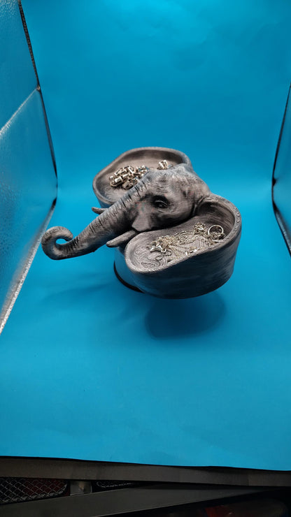 3D Printed Elephant Jewelry Holder, Animal Ring Organizer