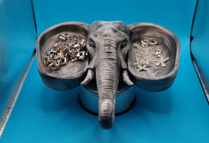 3D Printed Elephant Jewelry Holder, Animal Ring Organizer