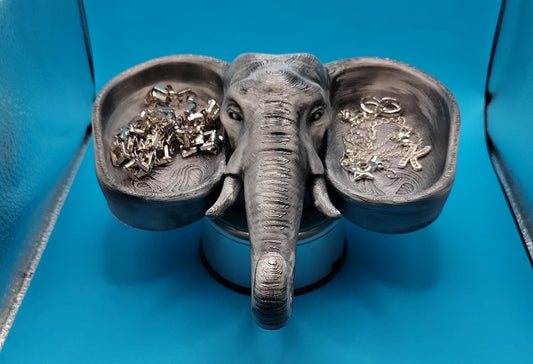 3D Printed Elephant Jewelry Holder, Animal Ring Organizer
