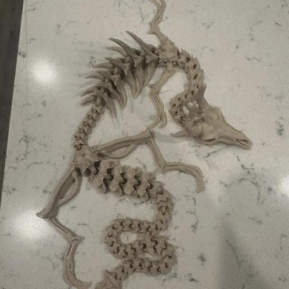 Articulated Bone Dragon Figurine 23 Inch | Poseable Skeleton Model for Collectors & Fantasy Decor
