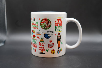 Elf Christmas 11oz Coffee Mug 100% Dishwasher and Microwave Safe Sublimation Ink