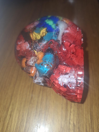 3D Printed Skull Paperweight: Resin Filament 'Printer Poop' Art