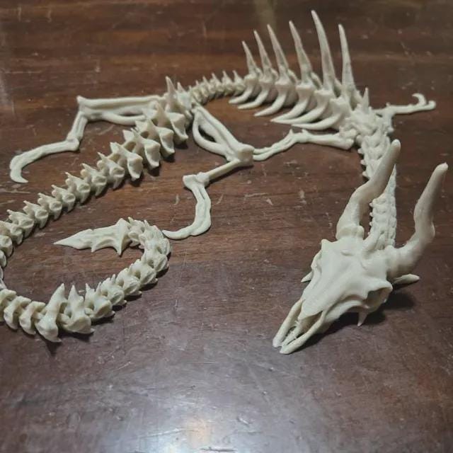 Articulated Bone Dragon Figurine 23 Inch | Poseable Skeleton Model for Collectors & Fantasy Decor