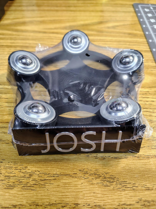 3D-Printed Bowling Ball Cup with Rollers, Custom Name Plate, Unique Bowling Gift