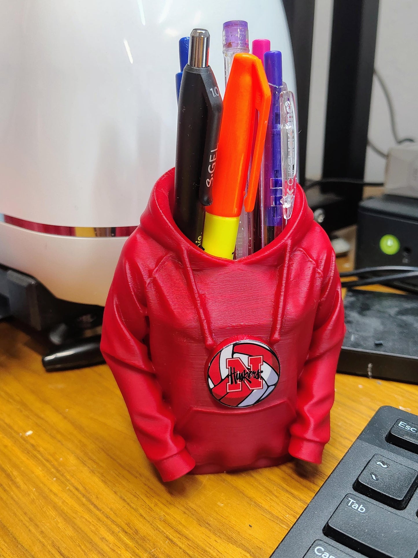 Husker Volleyball Pen Holder, NCAA Team Desk Organizer