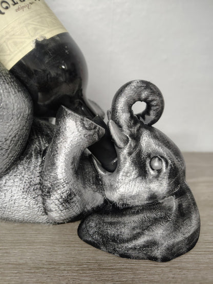 Elephant Wine Bottle Holder: Unique Home Bar Decor - 3D Printed