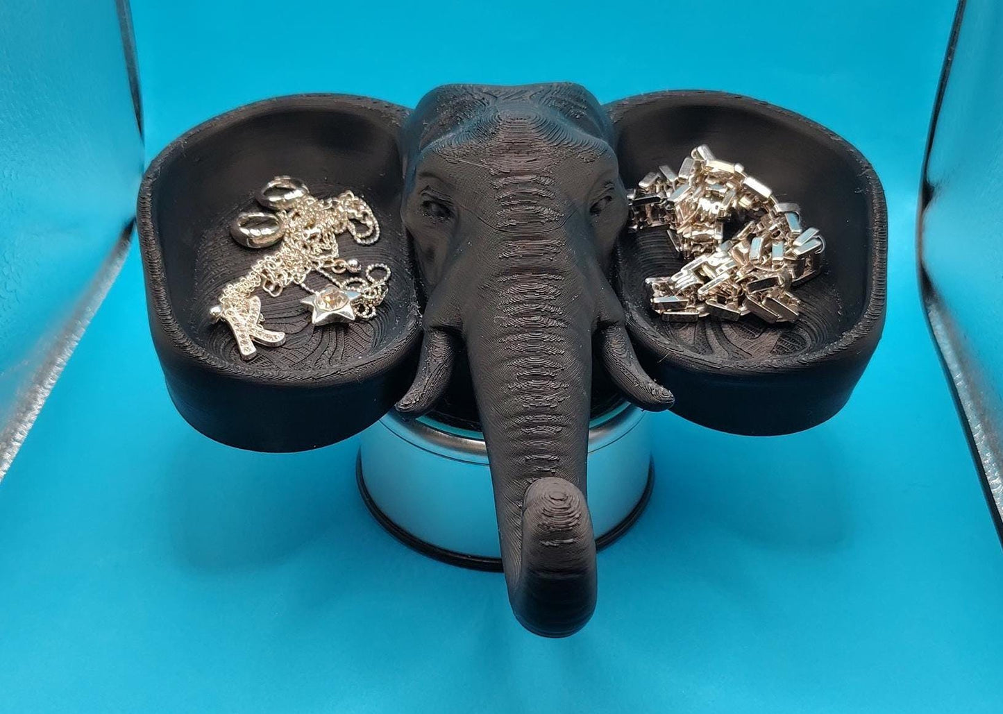 3D Printed Elephant Jewelry Holder, Animal Ring Organizer