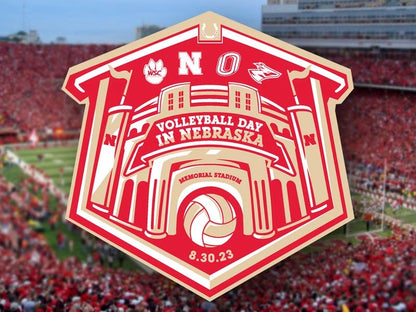Husker Volleyball Day 8-30-23 Sticker 2-pack Water Resistant Vinyl Laminated