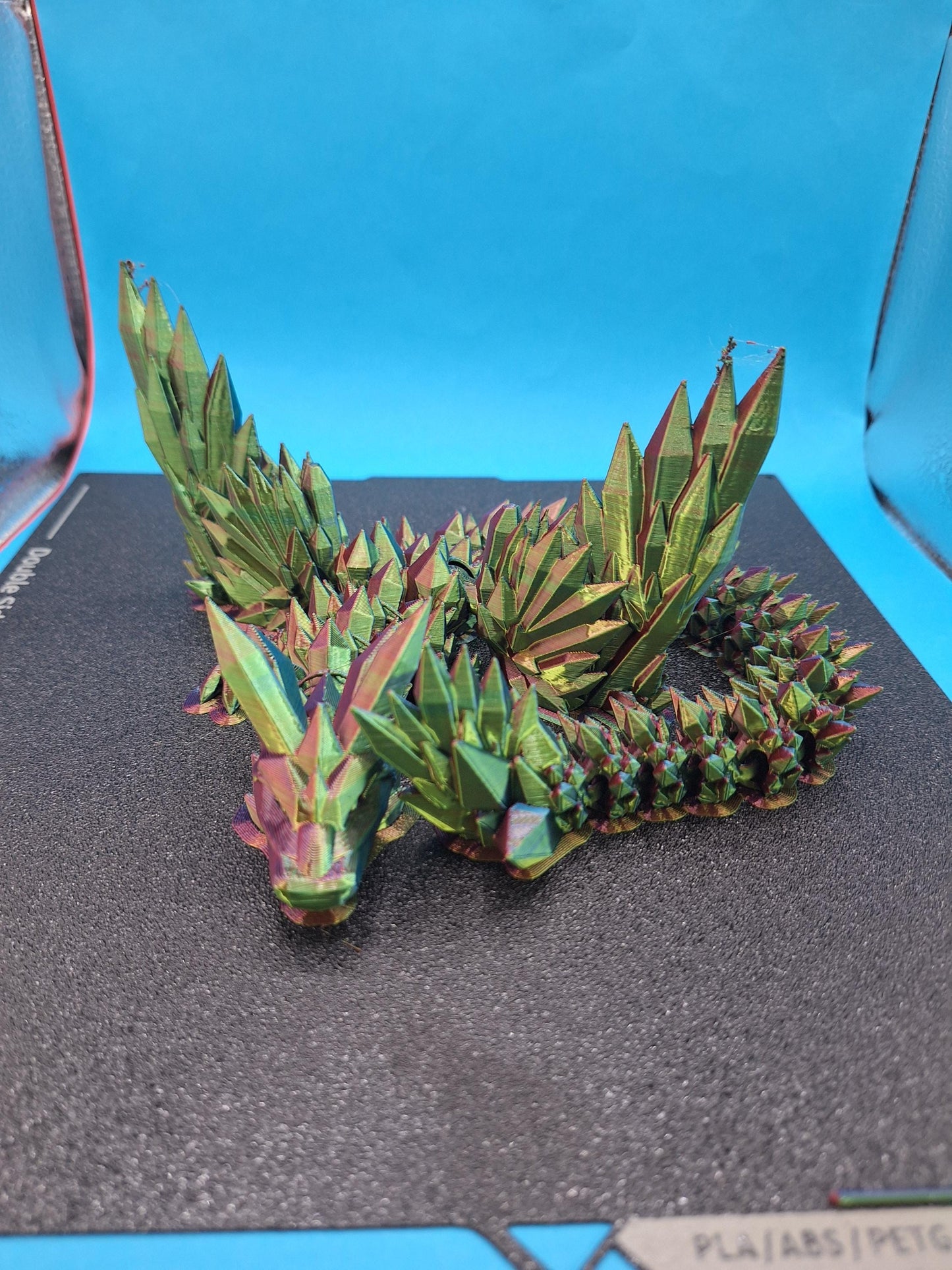 3D Printed Crystal Dragon Fidget Toy: Rainbow Desk Decor