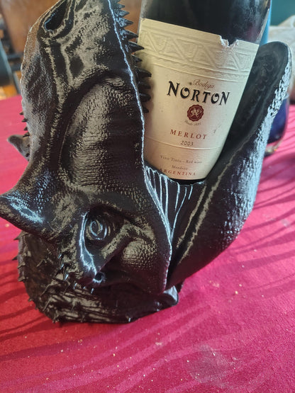 3D Printed Dinosaur Wine Bottle Holder | Unique Bar Decor