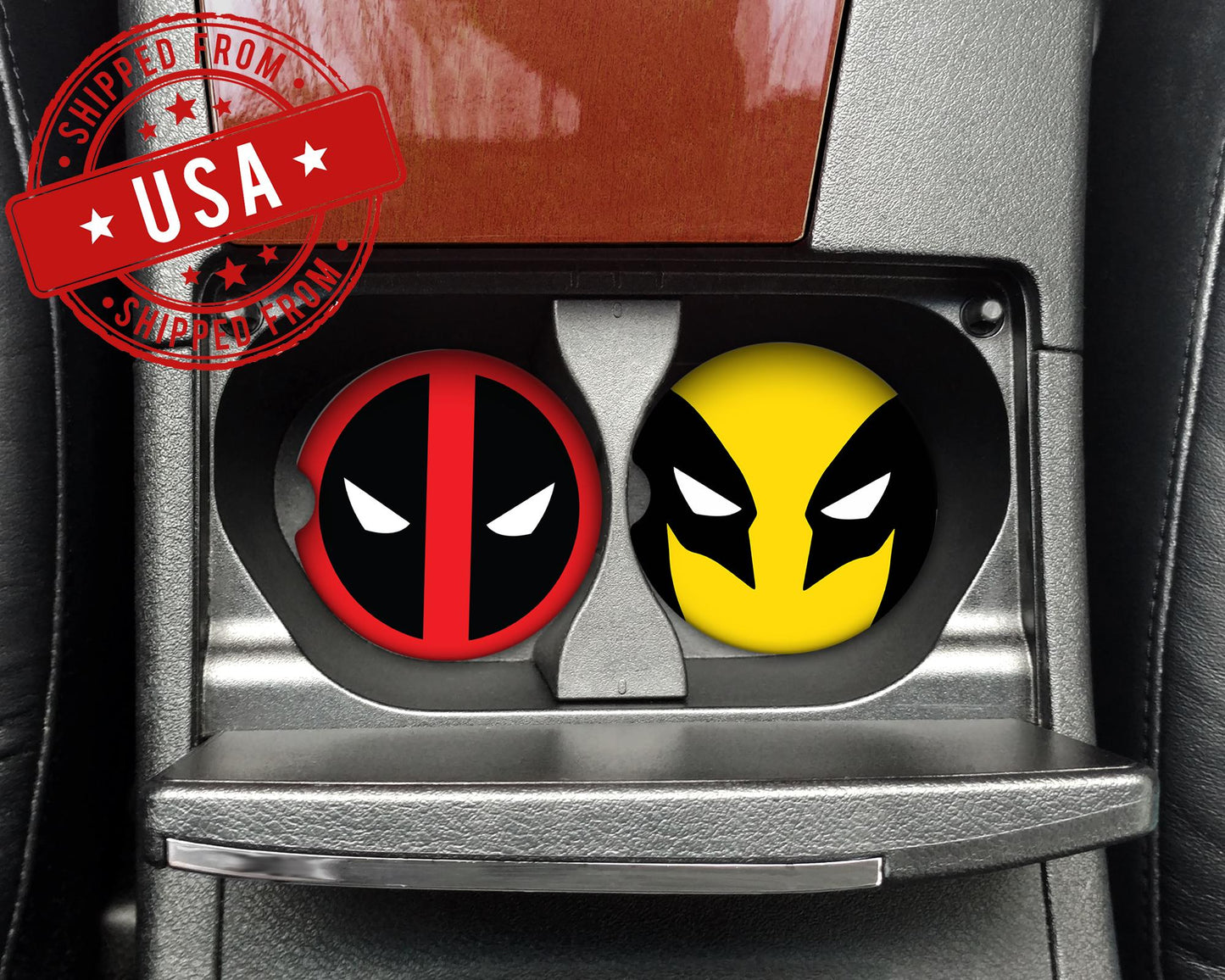 Deadpool & Wolverine Car Coasters, Marvel Fan Gift (2-PK)