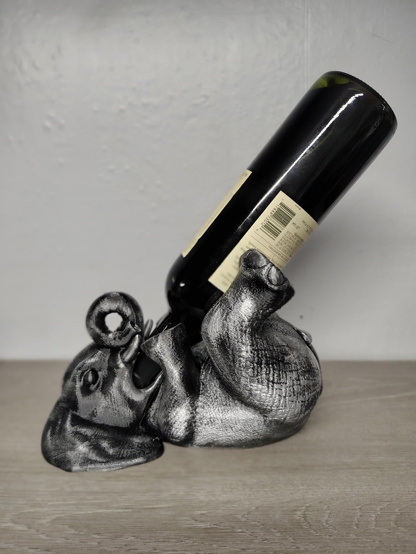 Elephant Wine Bottle Holder: Unique Home Bar Decor - 3D Printed