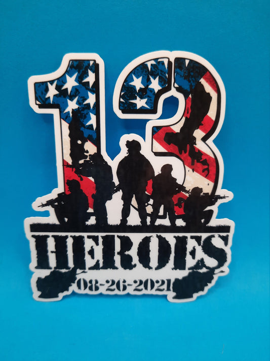13 Heroes Tribute Afghanistan Vinyl Sticker Waterproof
