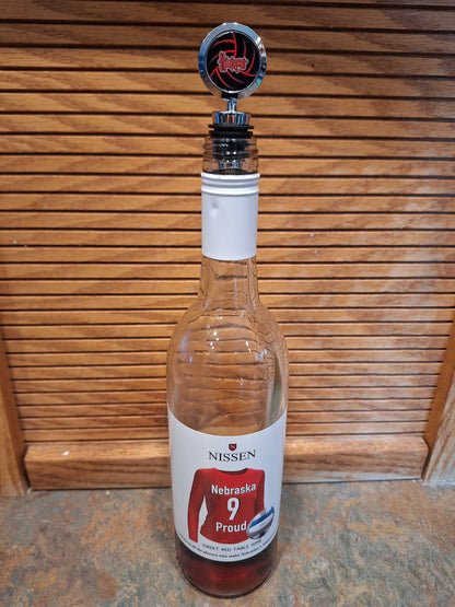 Nebraska Volleyball Huskers Chrome Wine Stopper