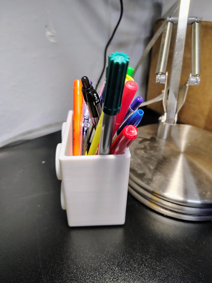 Lego-Inspired Desk Organizer, Pen and Marker Holder, Office Decor