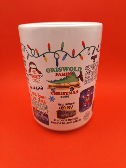 15oz Griswold V2Coffee Mug Christmas Vacation 100% Dishwasher and Microwave Safe Sublimation Ink