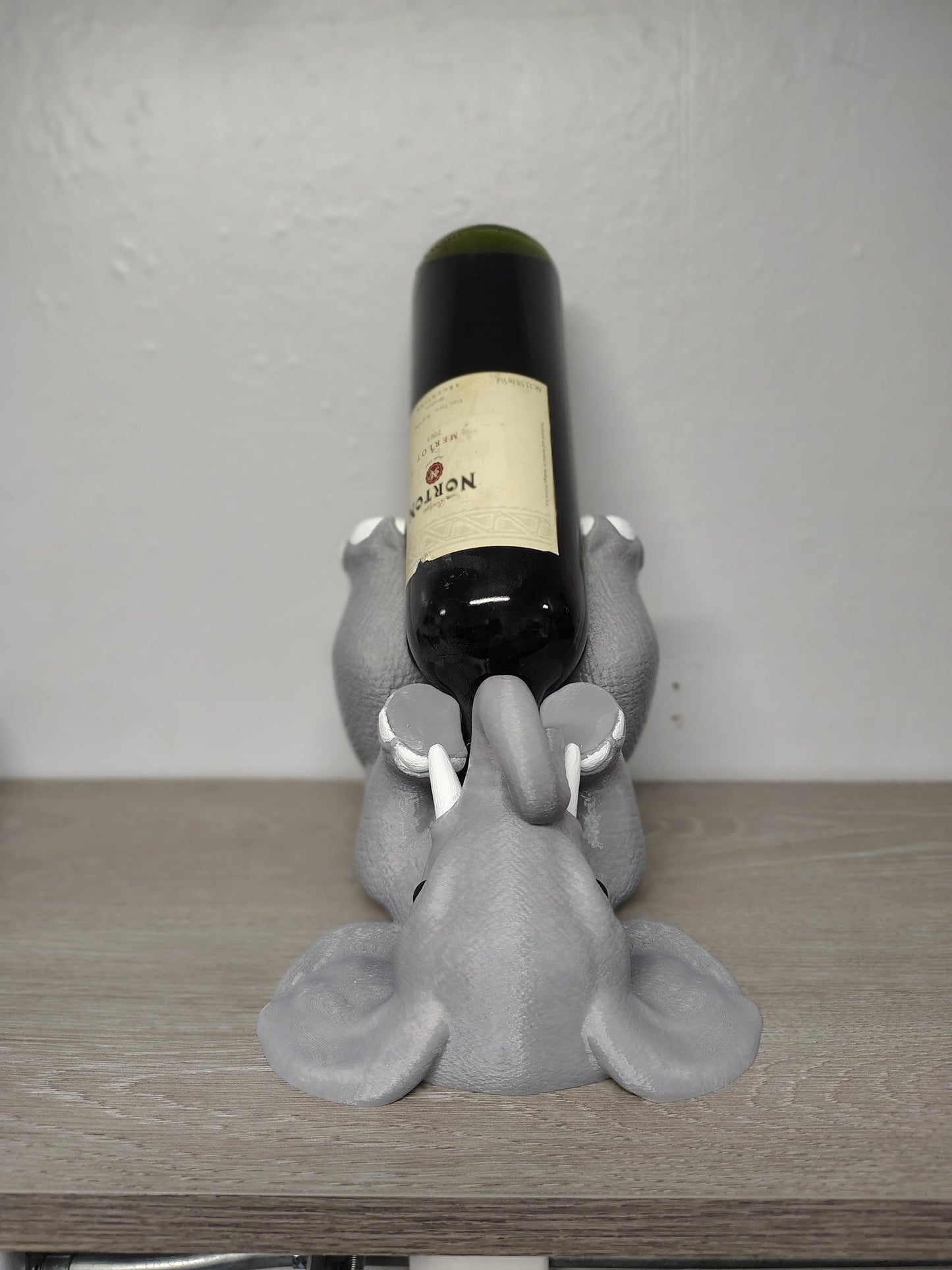 Elephant Wine Bottle Holder: Unique Home Bar Decor - 3D Printed