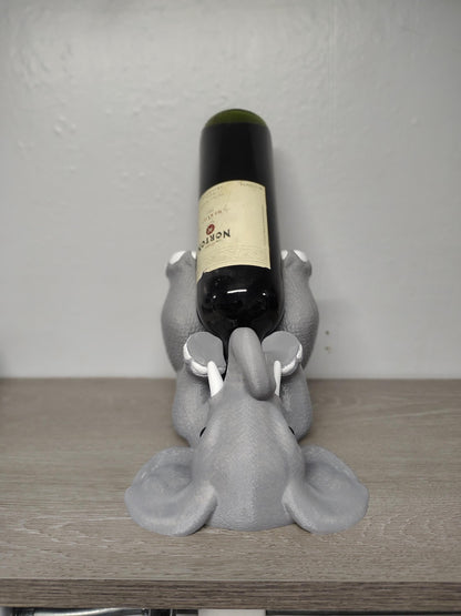 Elephant Wine Bottle Holder: Unique Home Bar Decor - 3D Printed