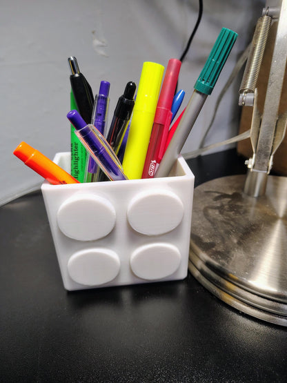 Lego-Inspired Desk Organizer, Pen and Marker Holder, Office Decor