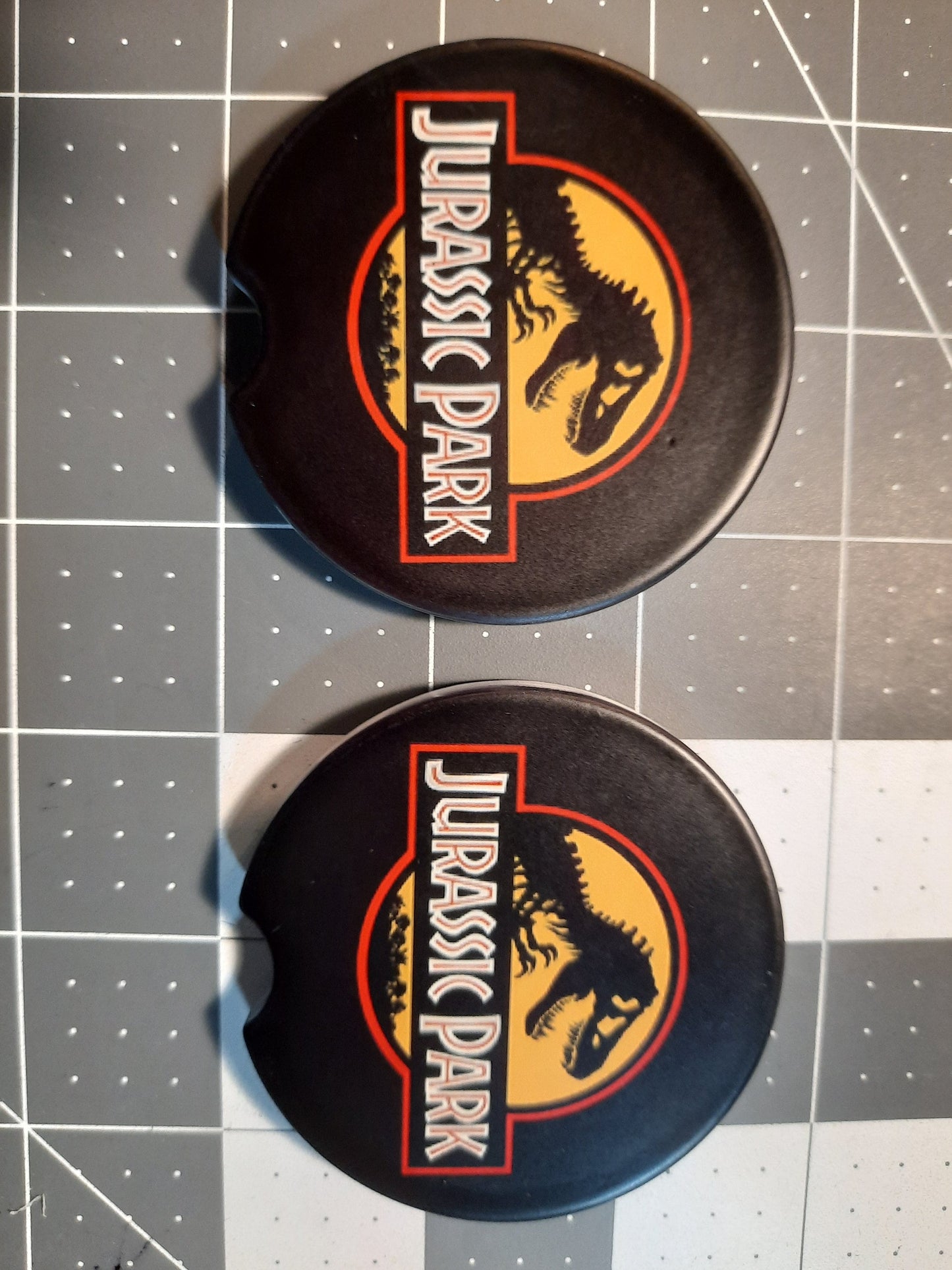 Jurassic Park Logo 2-pk Ceramic Car coasters