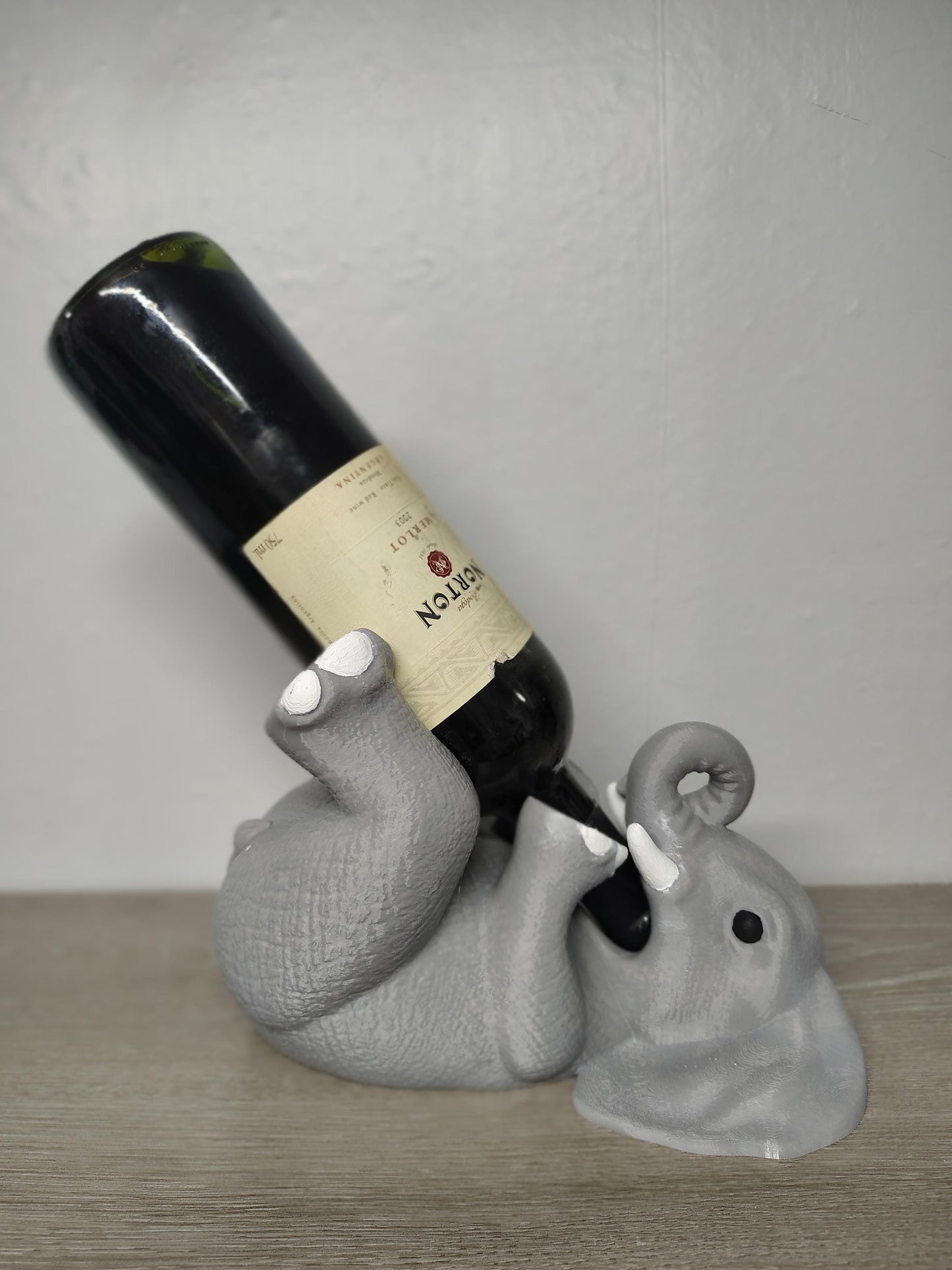 Elephant Wine Bottle Holder: Unique Home Bar Decor - 3D Printed