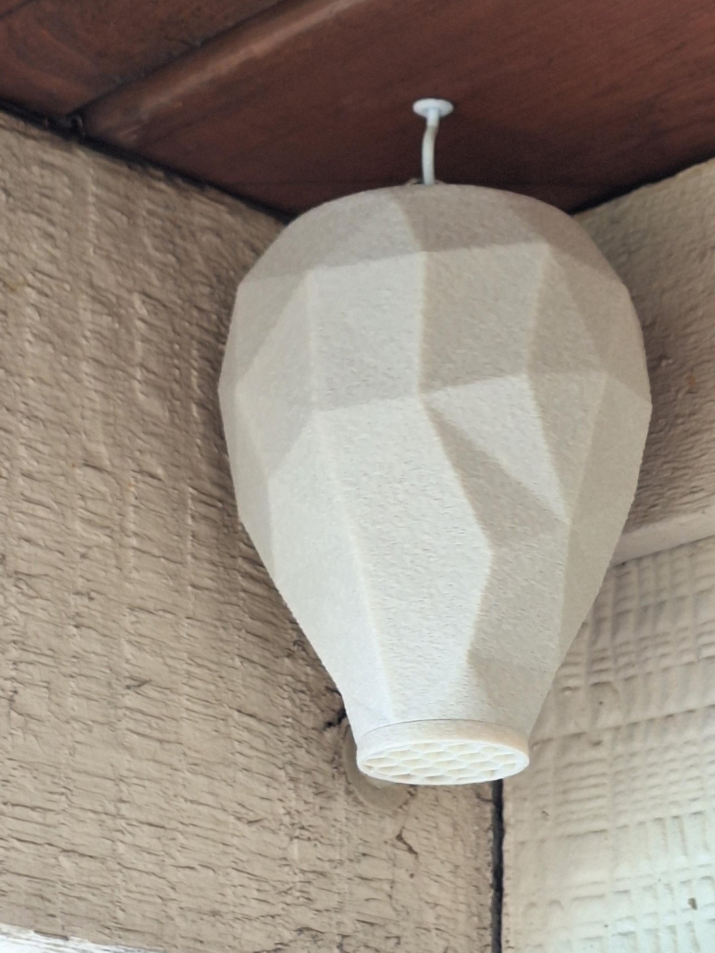 Wasp Deterrent Hornet Nest Decoy: Low Poly Garden Decor with Hook