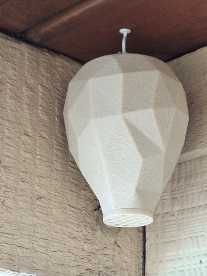 Wasp Deterrent Hornet Nest Decoy: Low Poly Garden Decor with Hook