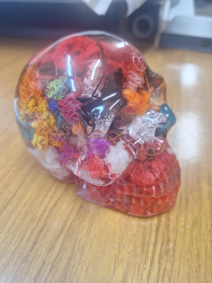 3D Printed Skull Paperweight: Resin Filament 'Printer Poop' Art
