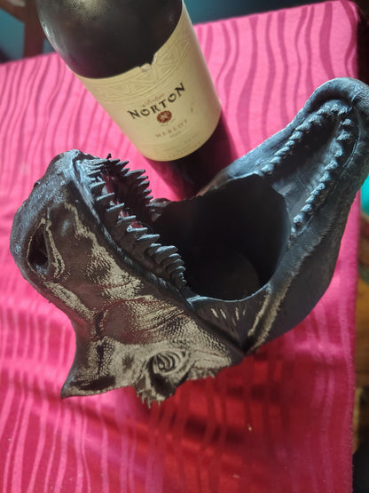 3D Printed Dinosaur Wine Bottle Holder | Unique Bar Decor