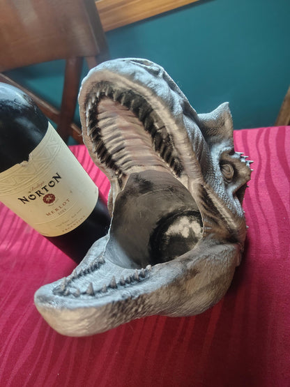 3D Printed Dinosaur Wine Bottle Holder | Unique Bar Decor