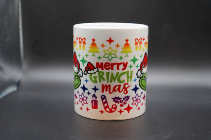 Grinchmas Colorful 11oz Coffee Mug 100% Dishwasher and Microwave Safe Sublimation Ink
