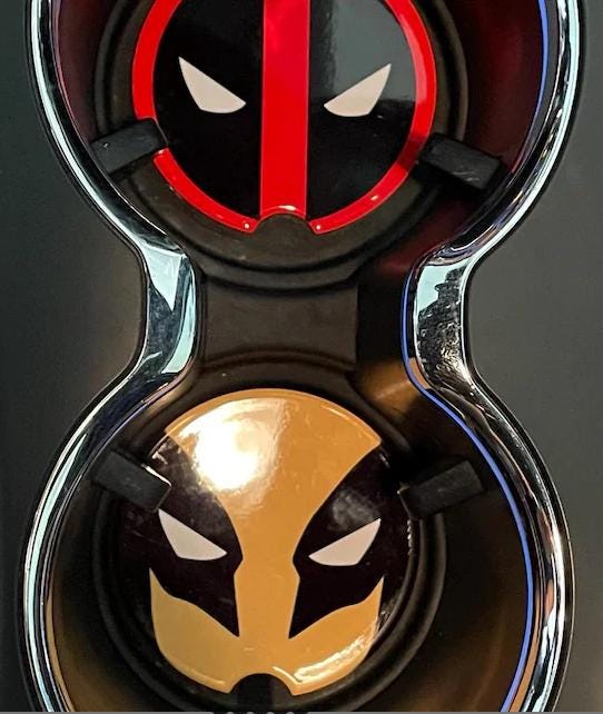 Deadpool & Wolverine Car Coasters, Marvel Fan Gift (2-PK)