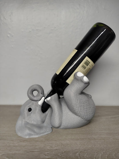 Elephant Wine Bottle Holder: Unique Home Bar Decor - 3D Printed