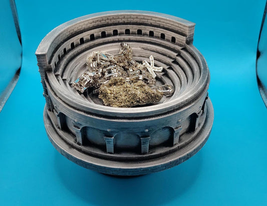 3D Printed Colosseum Jewelry Ring Holder, Roman Decor