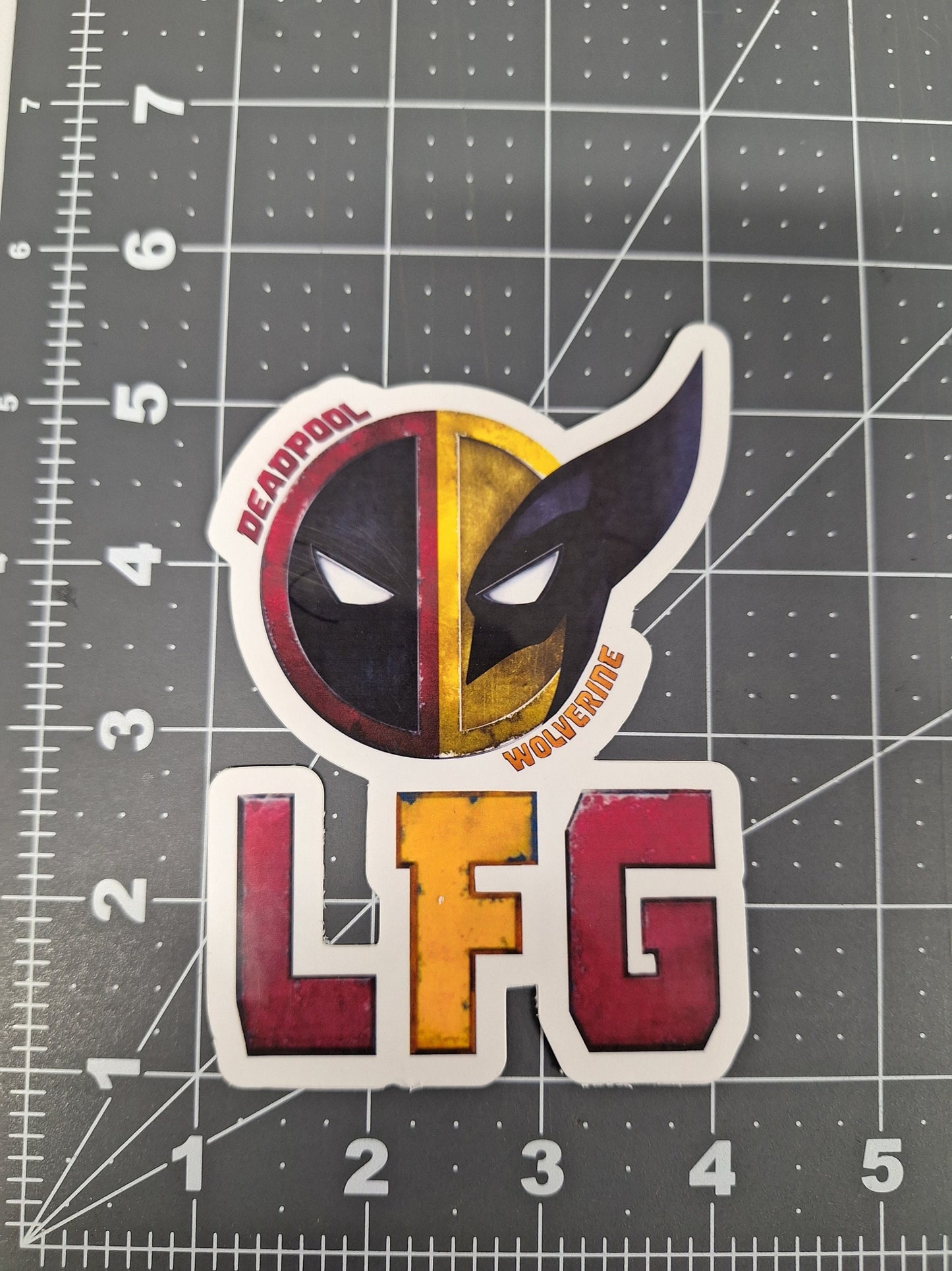 Deadpool Wolverine Vinyl Sticker: LFG Waterproof Decal (5"H x 3.5"W)