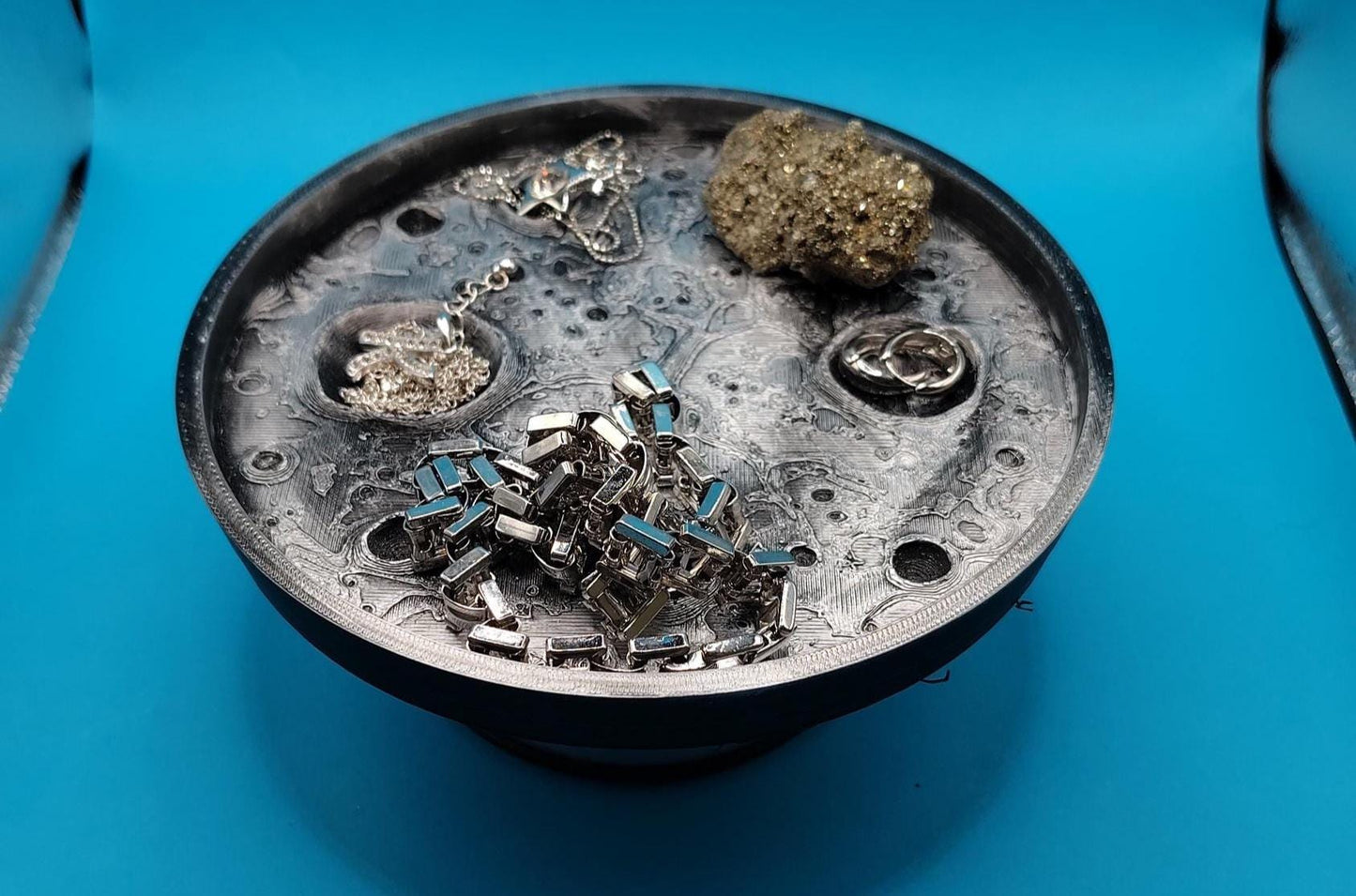 Silver Moon Jewelry Holder, Elegant Ring Dish Organizer