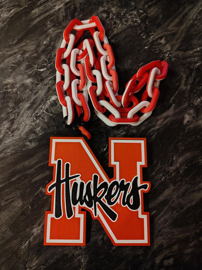 Huskers Hype Chain | Nebraska Cornhuskers Fan Jewelry | College Team Spirit Accessories | Gift for Husker Fans